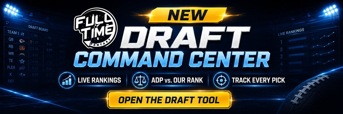 New FullTime Fantasy Draft Command Center with live rankings, ADP comparisons and pick tracking