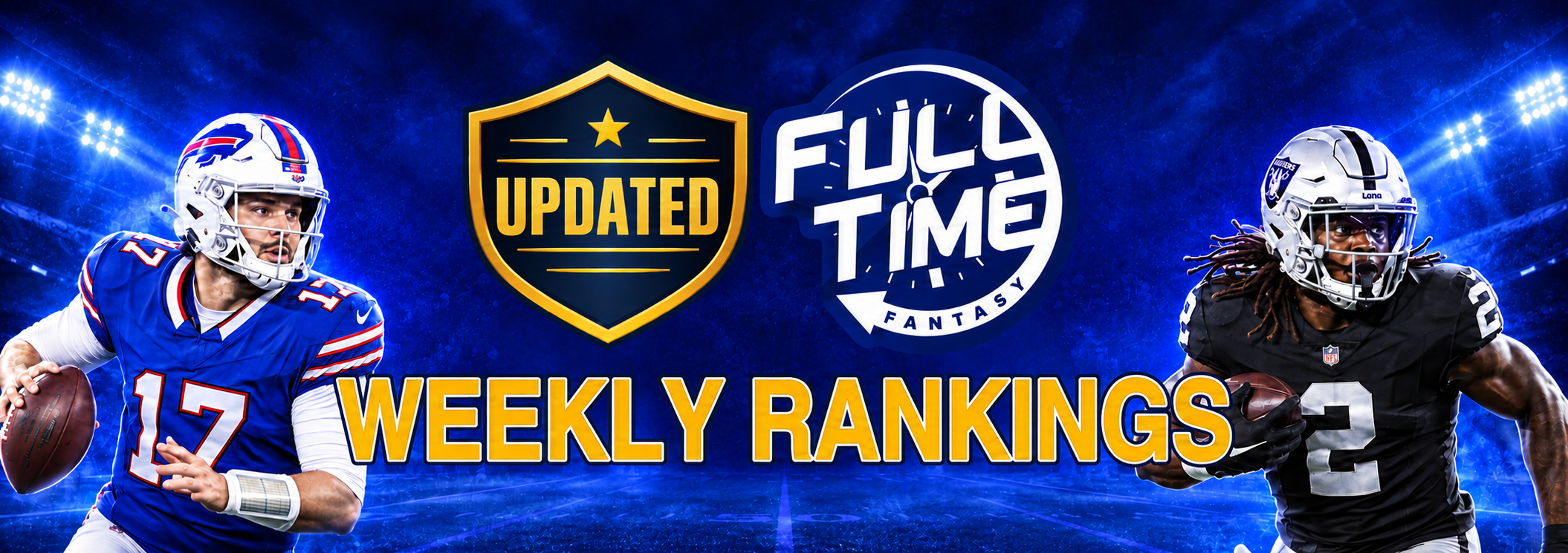 FullTime Fantasy updated weekly rankings